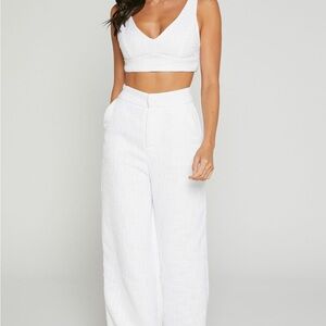 White Crop Top & Wide Leg Set